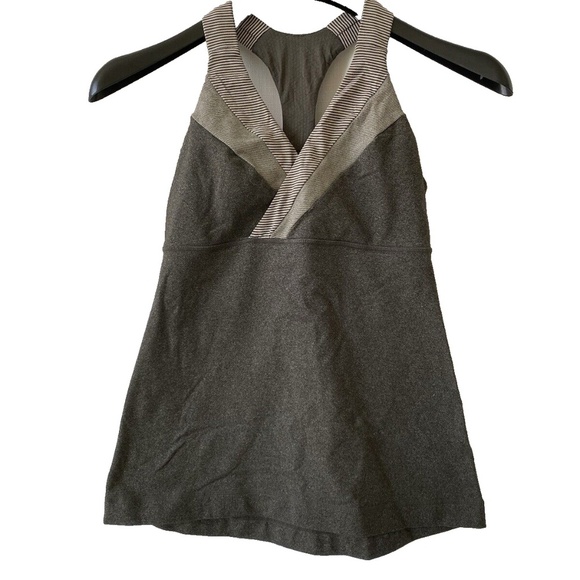 lululemon athletica Tops - Lululemon Deep Breath Tank Size 6 Gray Build In Bra